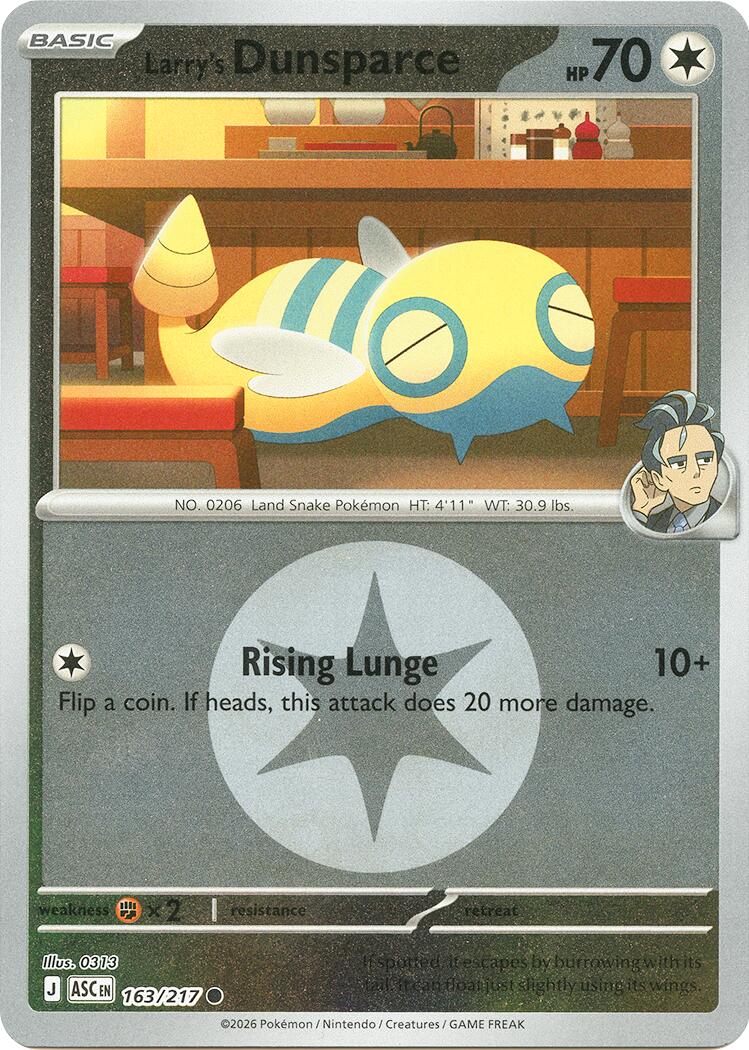Larry's Dunsparce (163/217) (Energy Symbol Pattern) [Mega Evolution: Ascended Heroes] | Clutch Gaming