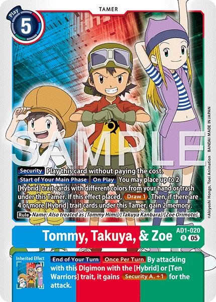 Tommy, Takuya, & Zoe [AD1-020] [Advanced Booster Digimon Generation] | Clutch Gaming