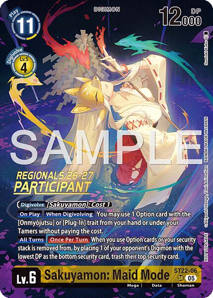 Sakuyamon: Maid Mode [ST22-06] (Regionals 26-27 Season 1 Participant) [Starter Deck: Amethyst Mandala Advanced Deck Set] | Clutch Gaming