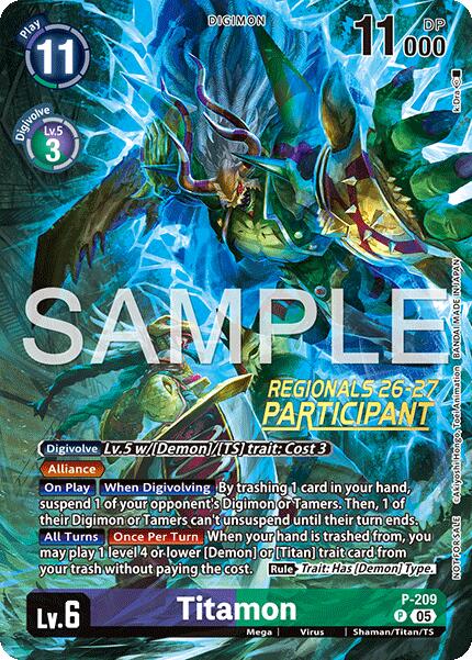Titamon [P-209] (Regionals 26-27 Season 1 Participant) [Promotional Cards] | Clutch Gaming