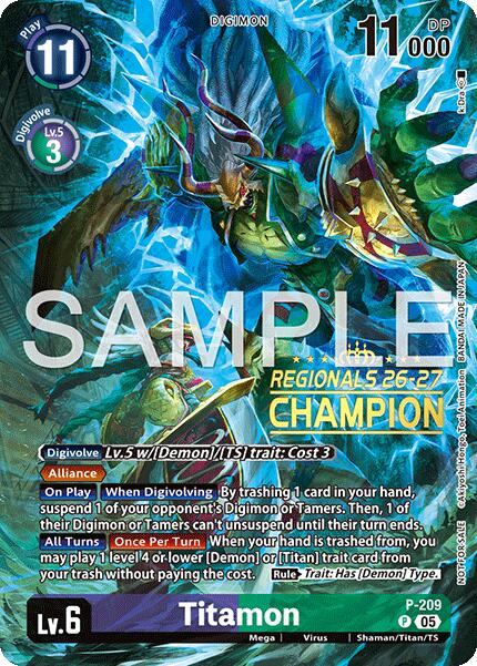 Titamon [P-209] (Regionals 26-27 Season 1 Champion) [Promotional Cards] | Clutch Gaming