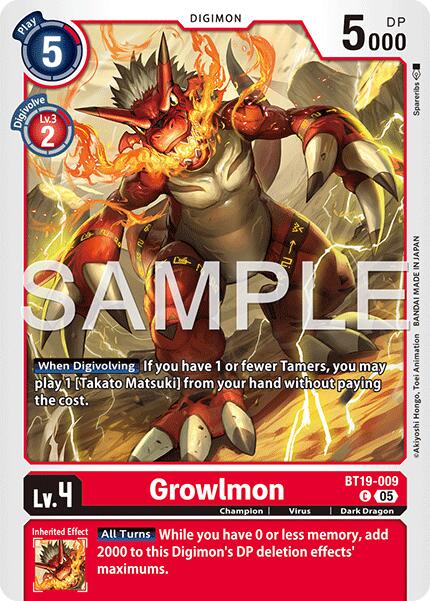 Growlmon [BT19-009] [Advanced Booster Digimon Generation] | Clutch Gaming
