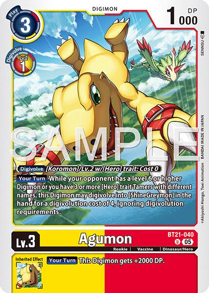 Agumon [BT21-040] [Advanced Booster Digimon Generation] | Clutch Gaming