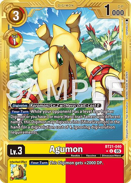 Agumon [BT21-040] (Alternate Art) [Advanced Booster Digimon Generation] | Clutch Gaming