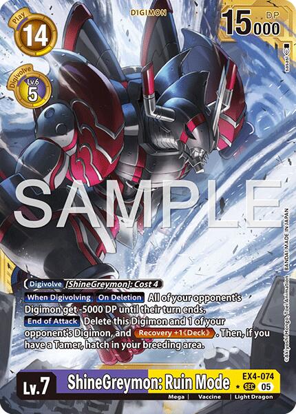 ShineGreymon: Ruin Mode [EX4-074] (Alternate Art) [Advanced Booster Digimon Generation] | Clutch Gaming