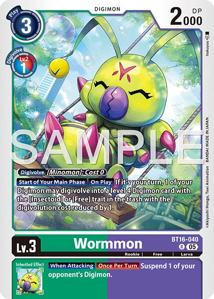 Wormmon [BT16-040] - BT16-040 (Reprint) [Advanced Booster Digimon Generation] | Clutch Gaming