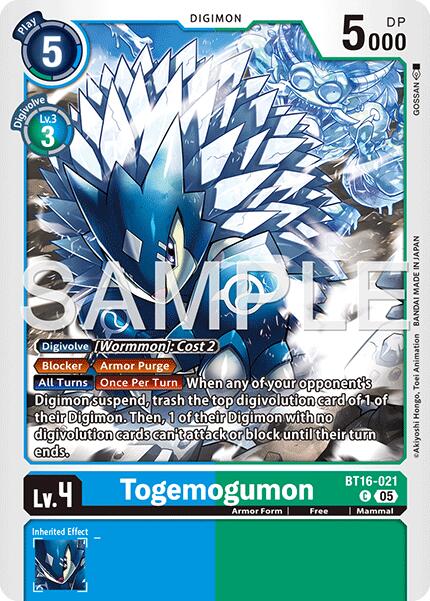 Togemogumon [BT16-021] (Foil Reprint) [Advanced Booster Digimon Generation] | Clutch Gaming