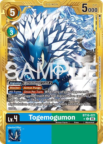 Togemogumon [BT16-021] (Gold Border) [Advanced Booster Digimon Generation] | Clutch Gaming