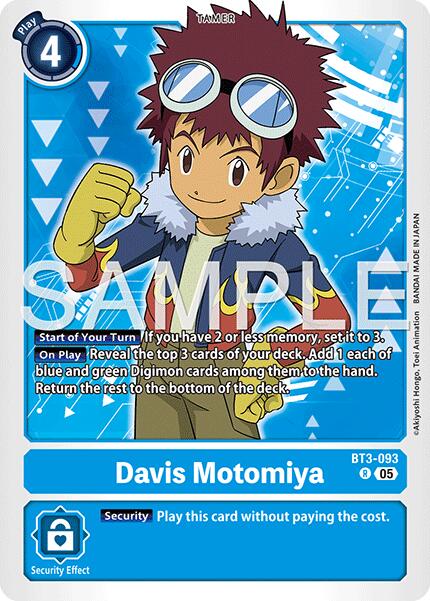 Davis Motomiya [BT3-093] (Reprint) [Advanced Booster Digimon Generation] | Clutch Gaming