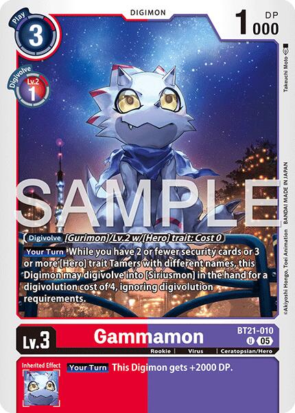 Gammamon [BT21-010] (Foil Reprint) [Advanced Booster Digimon Generation] | Clutch Gaming