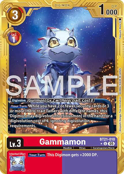 Gammamon [BT21-010] - BT21-010 (Gold Border) [Advanced Booster Digimon Generation] | Clutch Gaming