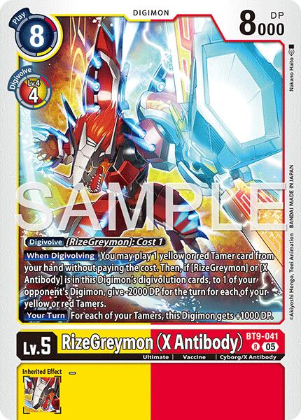 RizeGreymon [BT9-041] (X Antibody) (Reprint) [Advanced Booster Digimon Generation] | Clutch Gaming