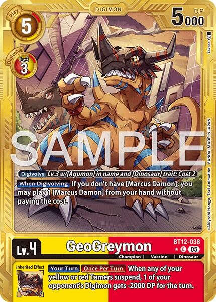 GeoGreymon [BT12-038] - BT12-038 (Gold Border) [Advanced Booster Digimon Generation] | Clutch Gaming