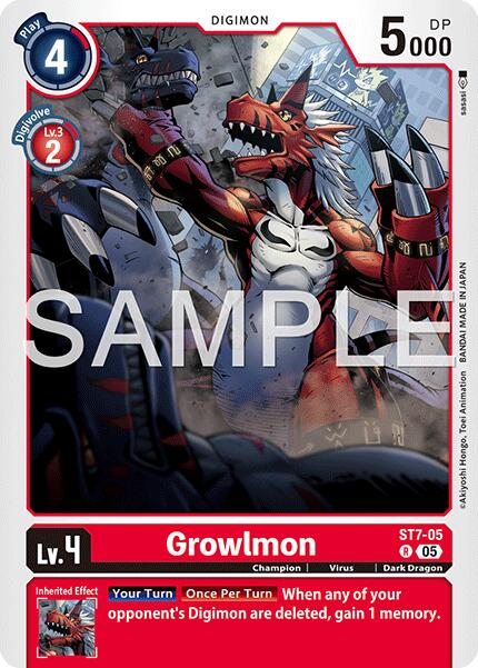 Growlmon [ST7-05] (Reprint) [Advanced Booster Digimon Generation] | Clutch Gaming