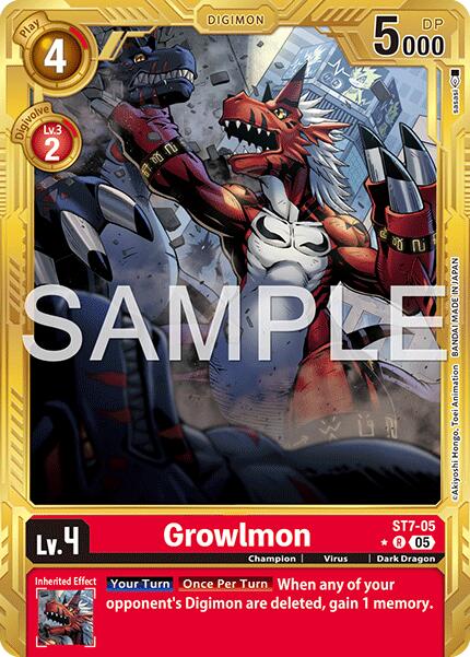Growlmon [ST7-05] (Gold Border) [Advanced Booster Digimon Generation] | Clutch Gaming