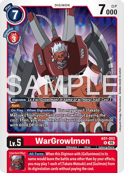 WarGrowlmon [AD1-003] [Advanced Booster Digimon Generation] | Clutch Gaming