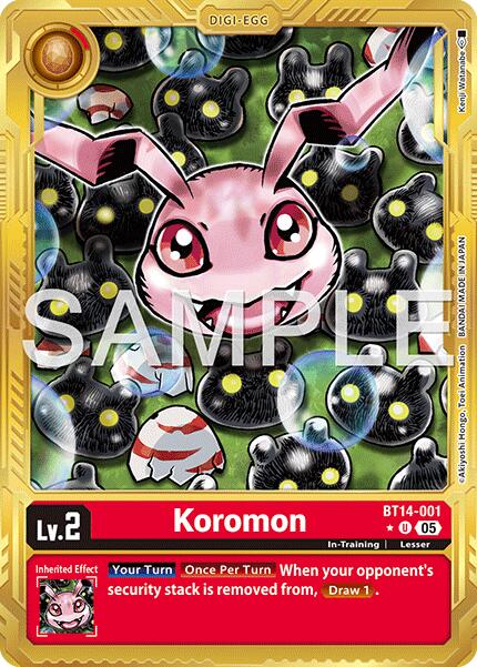 Koromon [BT14-001] (Gold Border) [Advanced Booster Digimon Generation] | Clutch Gaming