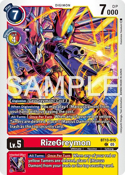 RizeGreymon [BT13-015] (Foil Reprint) [Advanced Booster Digimon Generation] | Clutch Gaming