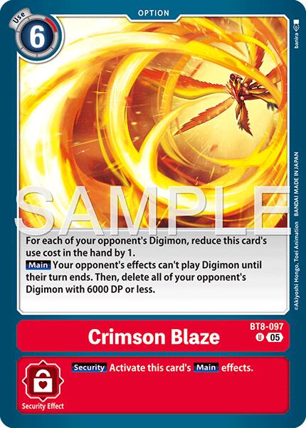 Crimson Blaze [BT8-097] [Advanced Booster Digimon Generation] | Clutch Gaming