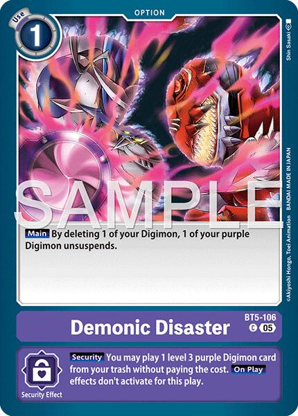 Demonic Disaster [BT5-106] (Foil Reprint) [Advanced Booster Digimon Generation] | Clutch Gaming
