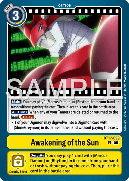 Awakening of the Sun [BT17-099] (Foil Reprint) [Advanced Booster Digimon Generation] | Clutch Gaming