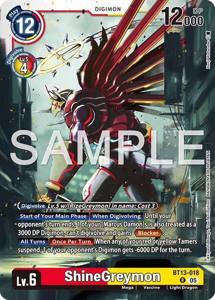 ShineGreymon [BT13-018] - BT13-018 [Advanced Booster Digimon Generation] | Clutch Gaming