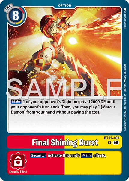 Final Shining Burst [BT13-104] (Reprint) [Advanced Booster Digimon Generation] | Clutch Gaming