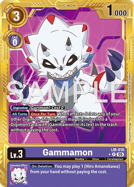 Gammamon [LM-016] (Gold Border) [Advanced Booster Digimon Generation] | Clutch Gaming