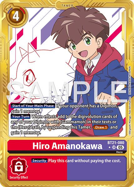 Hiro Amanokawa [BT21-080] (Gold Border) [Advanced Booster Digimon Generation] | Clutch Gaming