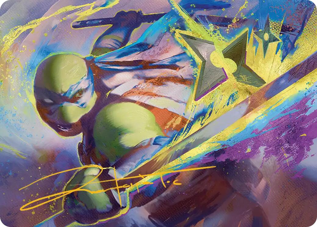Leonardo's Technique Art Card (Gold-Stamped Signature) [Teenage Mutant Ninja Turtles Art Series] | Clutch Gaming