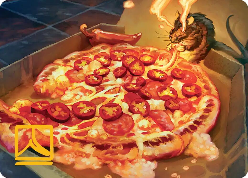 Spicy Oatmeal Pizza Art Card (Gold-Stamped Signature) [Teenage Mutant Ninja Turtles Art Series] | Clutch Gaming