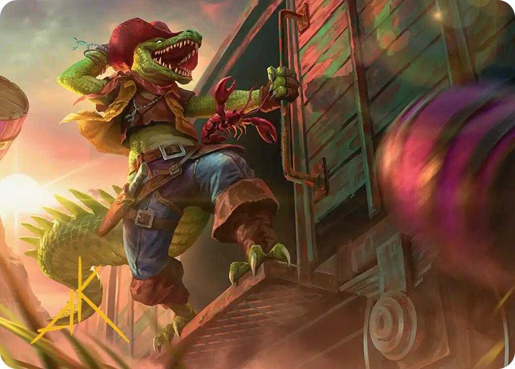 Leatherhead, Iron Gator Art Card (Gold-Stamped Signature) [Teenage Mutant Ninja Turtles Art Series] | Clutch Gaming