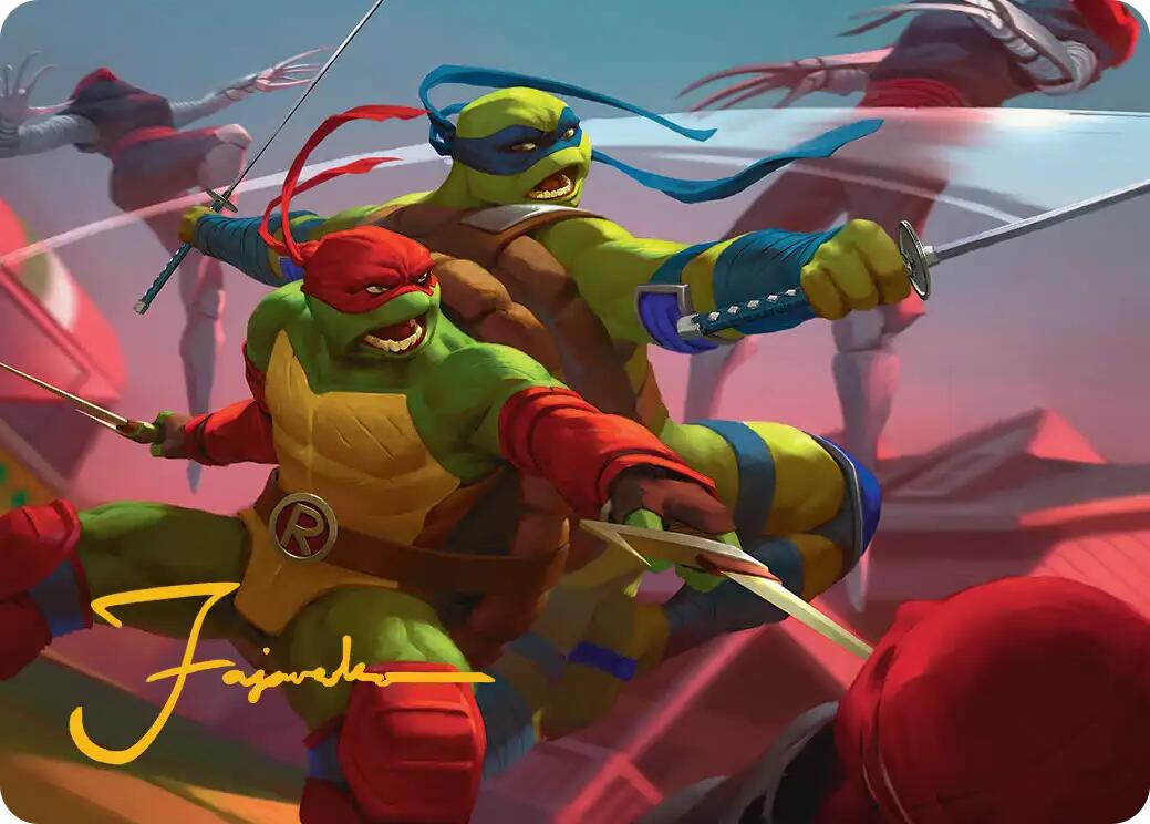 Raph & Leo, Sibling Rivals Art Card (Gold-Stamped Signature) [Teenage Mutant Ninja Turtles Art Series] | Clutch Gaming