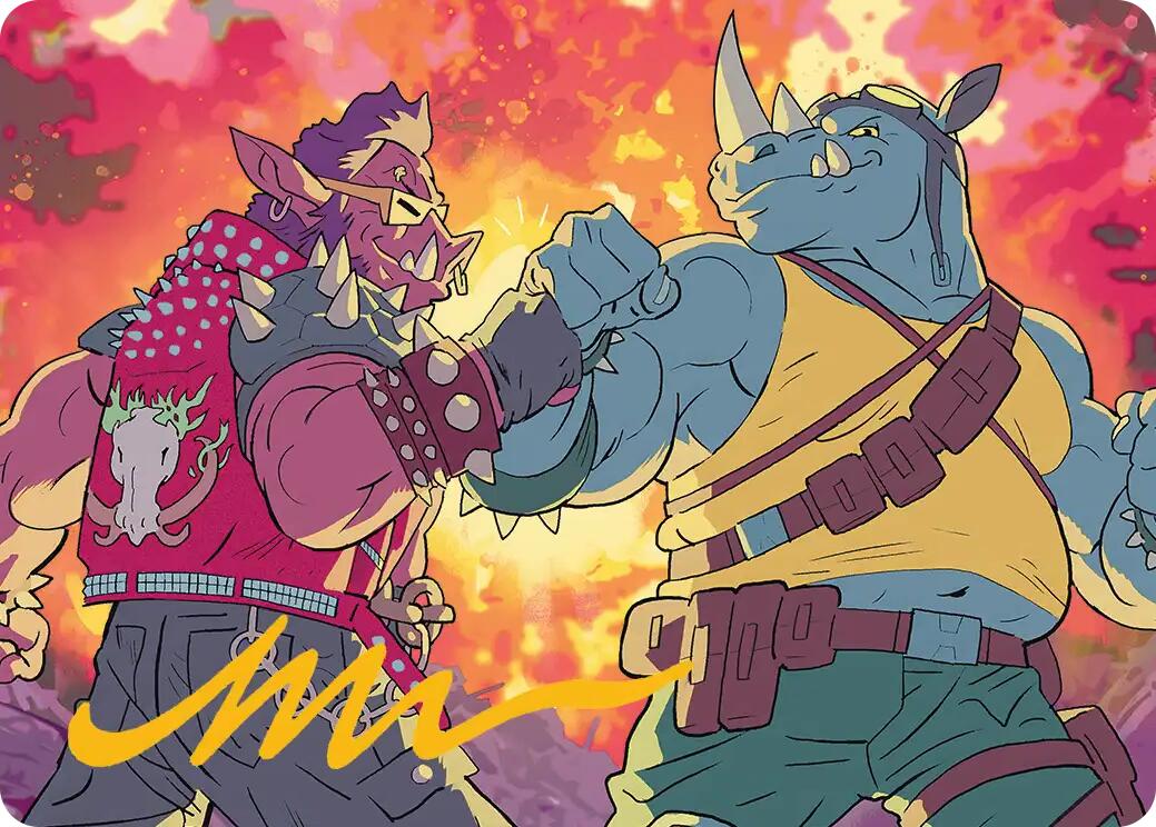 Bebop & Rocksteady Art Card (Gold-Stamped Signature) [Teenage Mutant Ninja Turtles Art Series] | Clutch Gaming