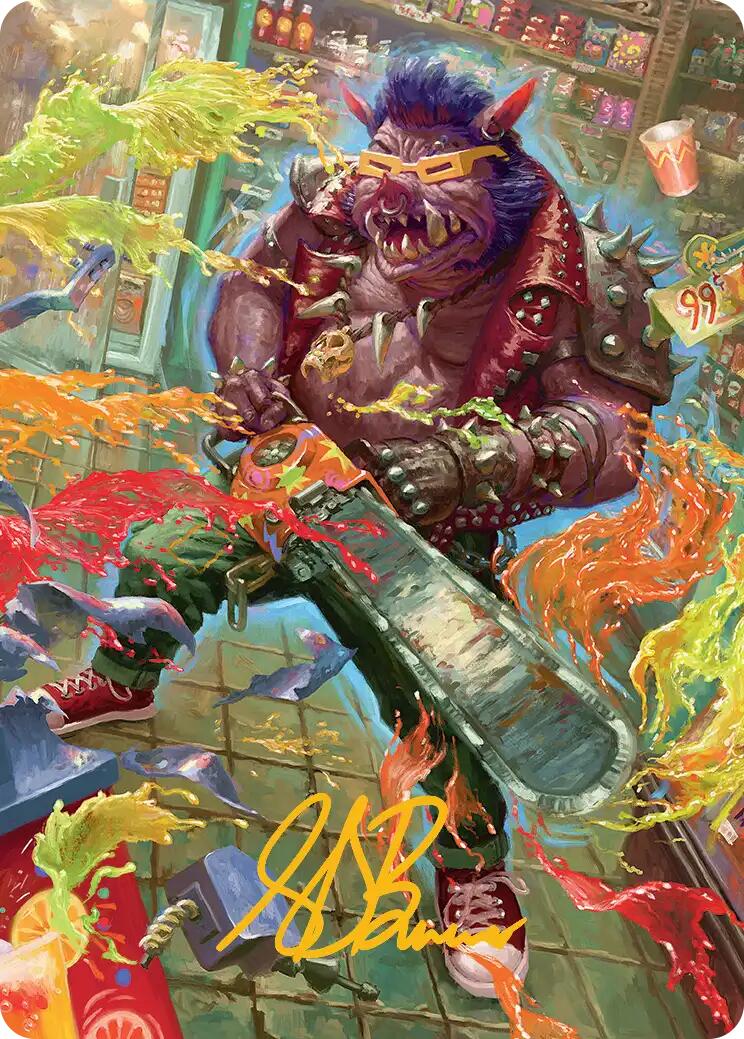 Bebop, Porcine Punk Art Card (Gold-Stamped Signature) [Teenage Mutant Ninja Turtles Art Series] | Clutch Gaming