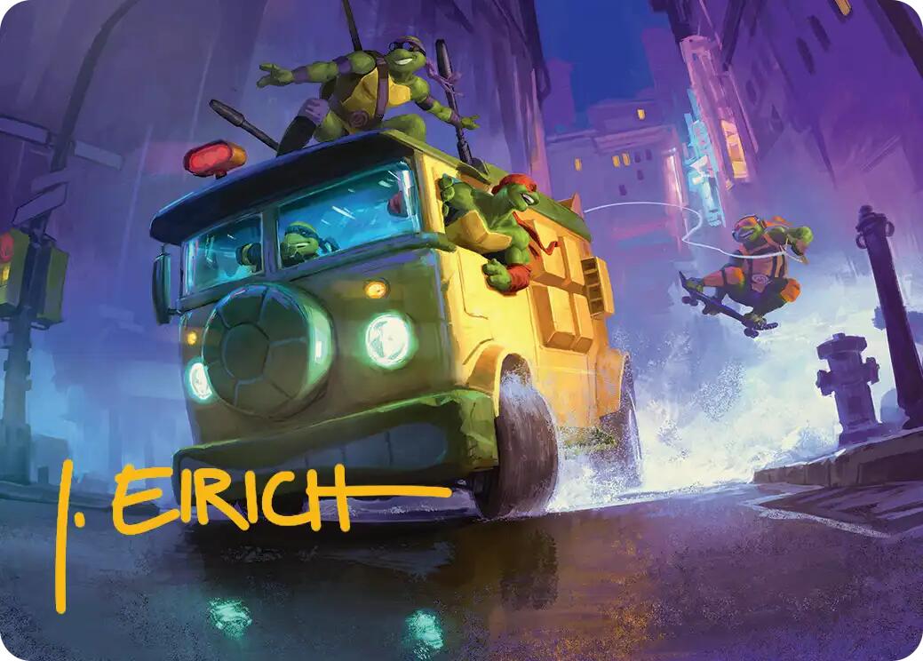 Turtle Van Art Card (Gold-Stamped Signature) [Teenage Mutant Ninja Turtles Art Series] | Clutch Gaming