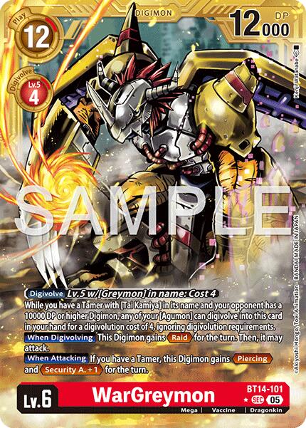 WarGreymon [BT14-101] - BT14-101 (Gold Border) [Advanced Booster Digimon Generation] | Clutch Gaming