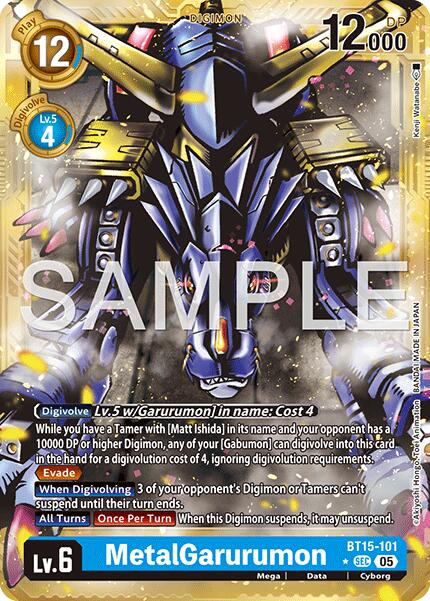 MetalGarurumon [BT15-101] (Gold Border) [Advanced Booster Digimon Generation] | Clutch Gaming