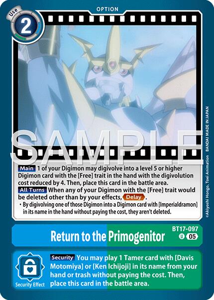 Return to the Primogenitor [BT17-097] (Foil Reprint) [Advanced Booster Digimon Generation] | Clutch Gaming
