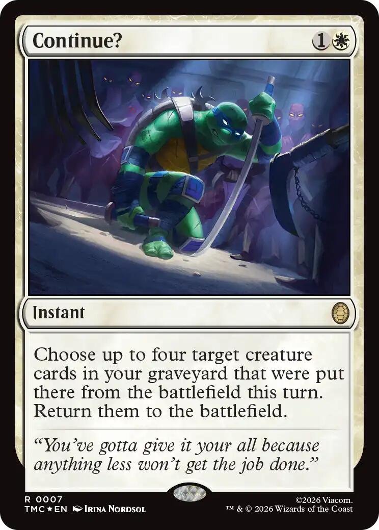 Continue? (Surge Foil) [Teenage Mutant Ninja Turtles Commander] | Clutch Gaming