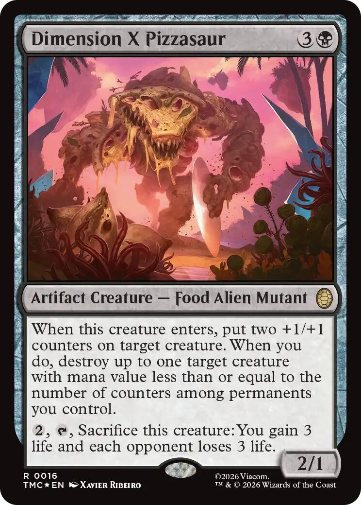 Dimension X Pizzasaur (Surge Foil) [Teenage Mutant Ninja Turtles Commander] | Clutch Gaming
