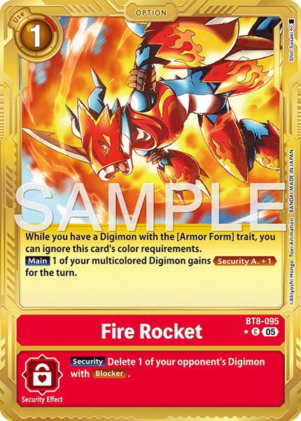 Fire Rocket [BT8-095] (Gold Border) [Advanced Booster Digimon Generation] | Clutch Gaming