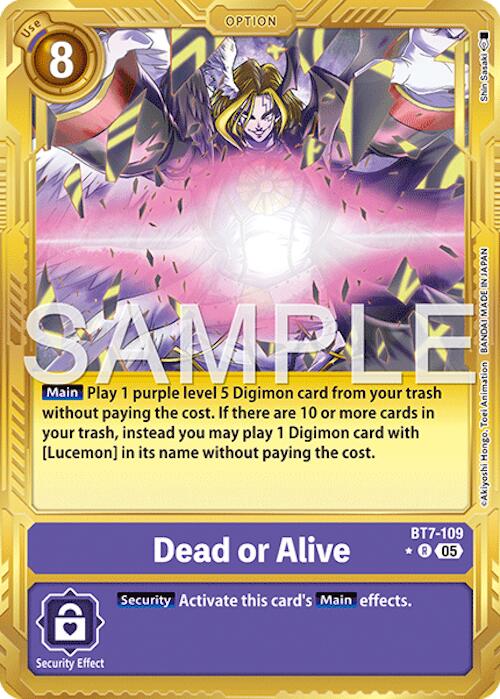 Dead or Alive [BT7-109] (Gold Border) [Advanced Booster Digimon Generation] | Clutch Gaming