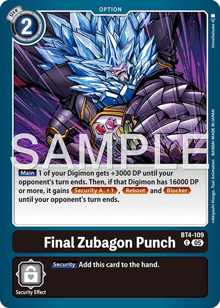 Final Zubagon Punch [BT4-109] (Foil Reprint) [Advanced Booster Digimon Generation] | Clutch Gaming