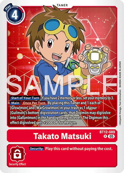 Takato Matsuki [BT12-089] (Reprint) [Advanced Booster Digimon Generation] | Clutch Gaming