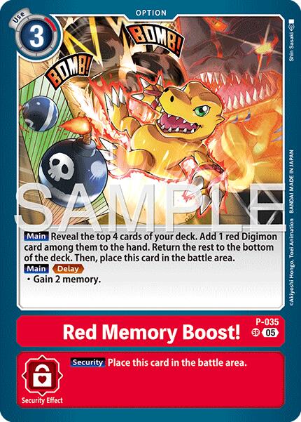 Red Memory Boost! [P-035] (Reprint) [Advanced Booster Digimon Generation] | Clutch Gaming