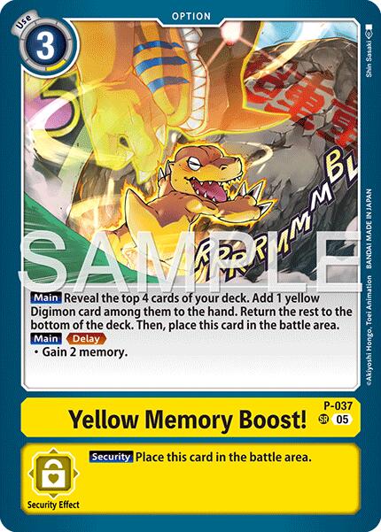Yellow Memory Boost! [P-037] (Reprint) [Advanced Booster Digimon Generation] | Clutch Gaming