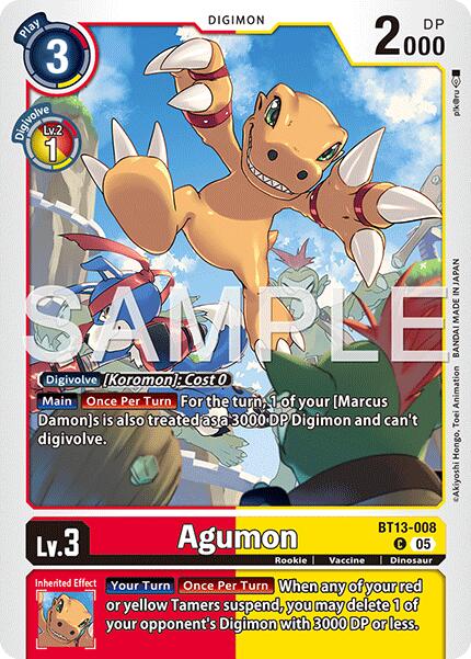 Agumon [BT13-008] - BT13-008 (Reprint) [Advanced Booster Digimon Generation] | Clutch Gaming