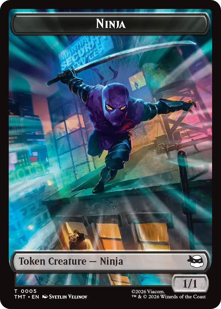 Ninja // Food Double-Sided Token [Teenage Mutant Ninja Turtles Tokens] | Clutch Gaming