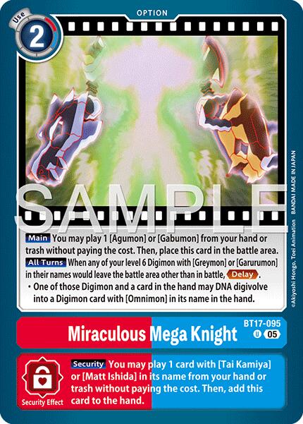 Miraculous Mega Knight [BT17-095] (Reprint) [Advanced Booster Digimon Generation] | Clutch Gaming